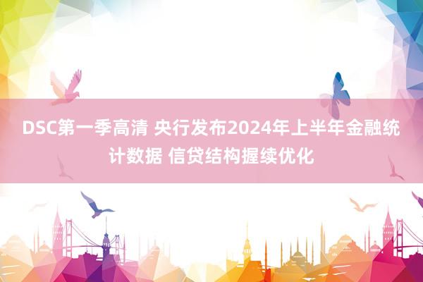 DSC第一季高清 央行发布2024年上半年金融统计数据 信贷结构握续优化