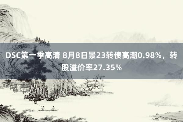 DSC第一季高清 8月8日景23转债高潮0.98%，转股溢价率27.35%