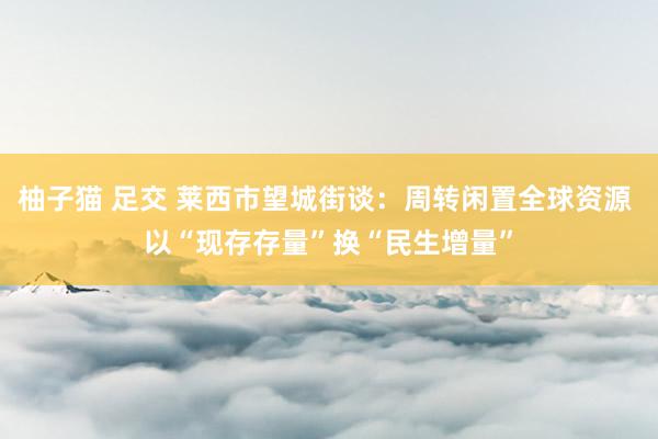 柚子猫 足交 莱西市望城街谈：周转闲置全球资源 以“现存存量”换“民生增量”