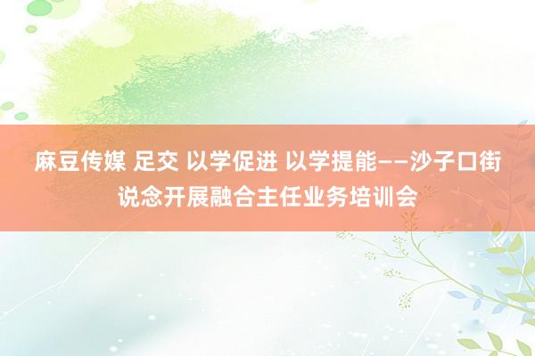 麻豆传媒 足交 以学促进 以学提能——沙子口街说念开展融合主任业务培训会