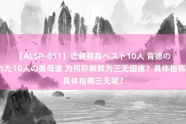 【ALSP-011】近親相姦ベスト10人 背徳の愛に溺れた10人の美母達 为何称朝鲜为三无国度？具体指哪三无呢？