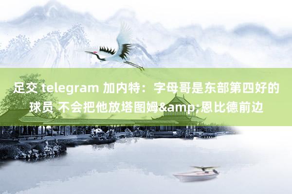 足交 telegram 加内特：字母哥是东部第四好的球员 不会把他放塔图姆&恩比德前边